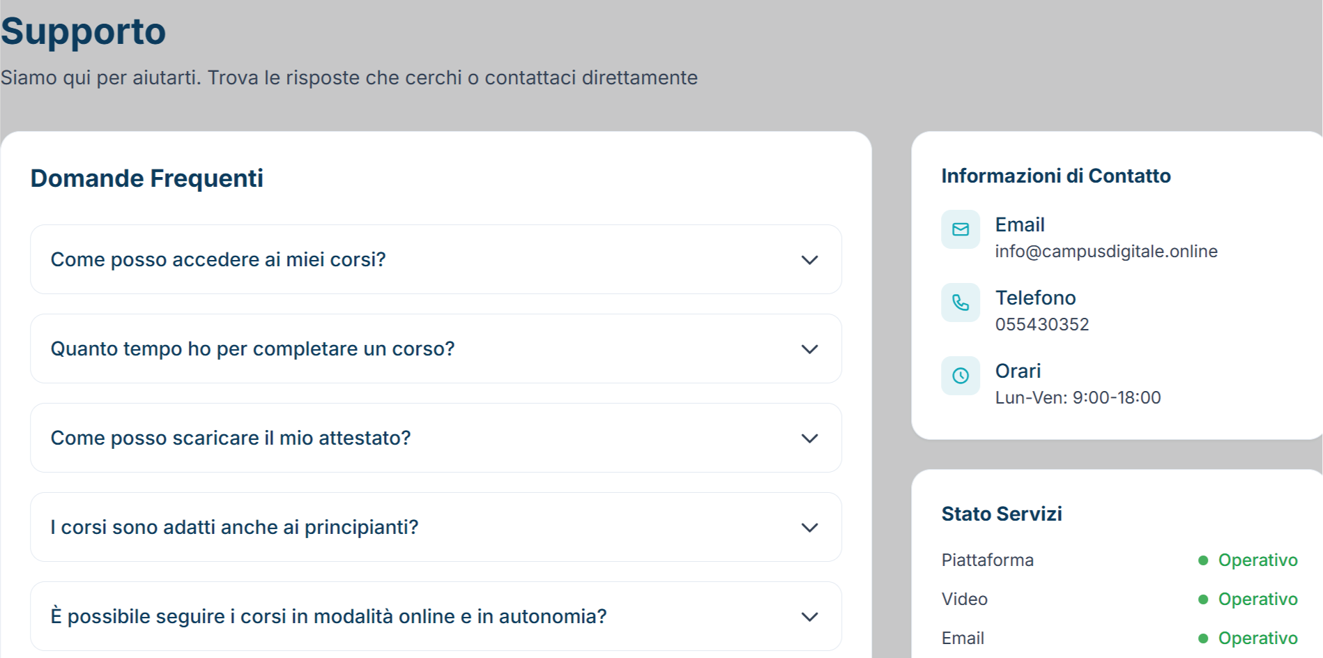 Supporto Dedicato